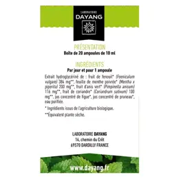 Dayang Complexe Digestion Ventre Plat Bio 20 ampoules