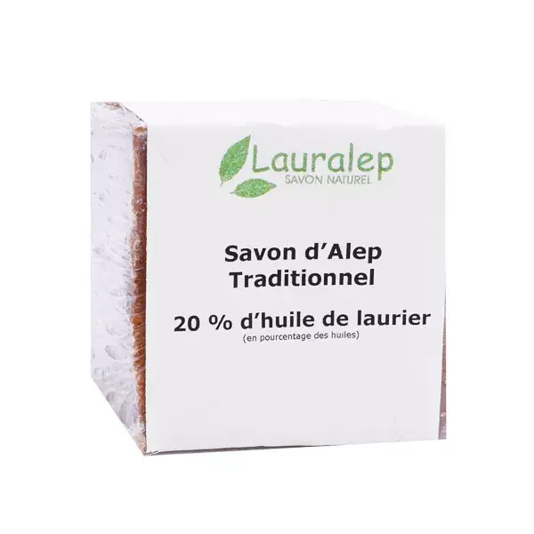 Lauralep Savon d'Alep Traditionnel 20% d'Huile de Laurier 200g