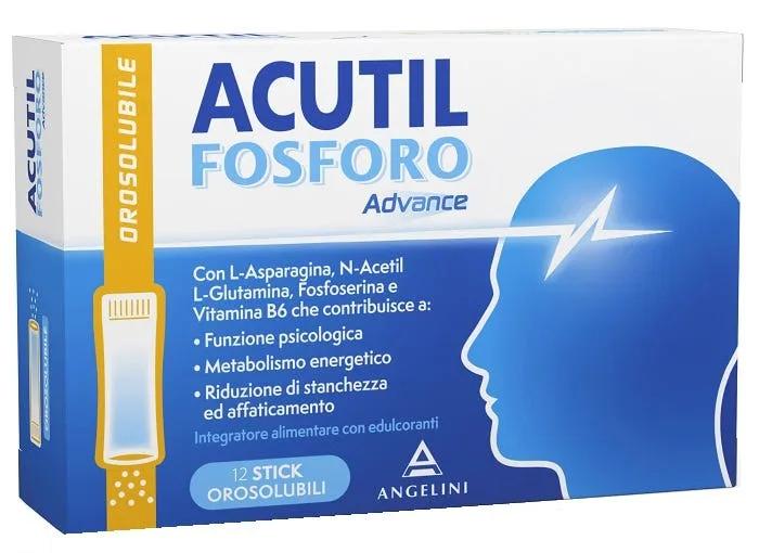 Acutil Fosforo Advance Integratore per Memoria e Concentrazione 12 Stick Orosolubili