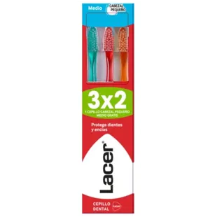 Brosse à dents moyenne Lacer à petite tête 3x2