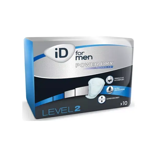 L&R iD for Men Protección Anatómica para Pérdidas - Hombre - Level 2  30,5 x 18,5cm - 10 Unidades