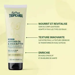 Tropicania Soin Crème Corps Huile Avocat Beurre de Karité 250ml