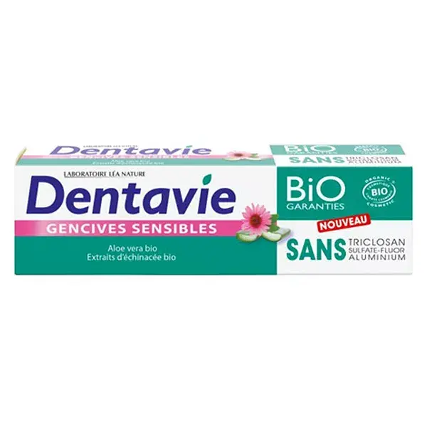 Dentavie Dentifrice Gencives Sensibles à l'Aloe Vera et Extrait d'Echinacées Bio 75ml