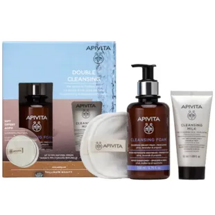 Apivita Cleansing Foam 200 ml + Cleansing Milk 50 ml + Cotton Pads