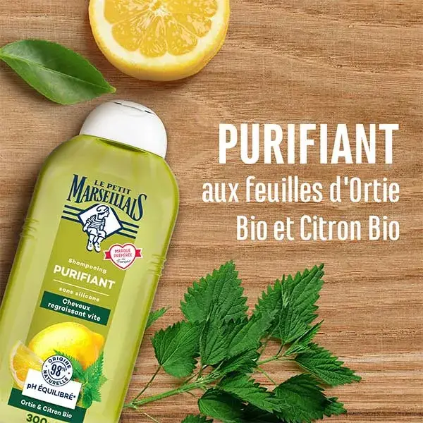 Le Petit Marseillais Shampooing Purifiant Ortie Citron Bio 300 ml