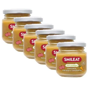 Smileat Jar of Apple, Orange and Carrot 100% Organic 6x130 gr