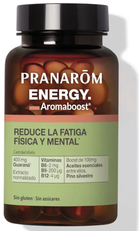 Pranarôm Aromaboost Energy Réduit la Fatigue Physique et Mentale 60 Gélules