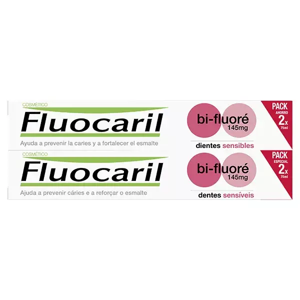 Fluocaril Cosmétique Bi-Fluoré 145mg Dentifrice Dents Sensibles Lot de 2 x 75ml