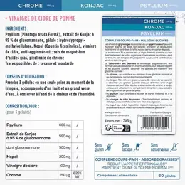 Granions Coupe Faim Konjac Psyllium Chrome Boite de 60 gélules