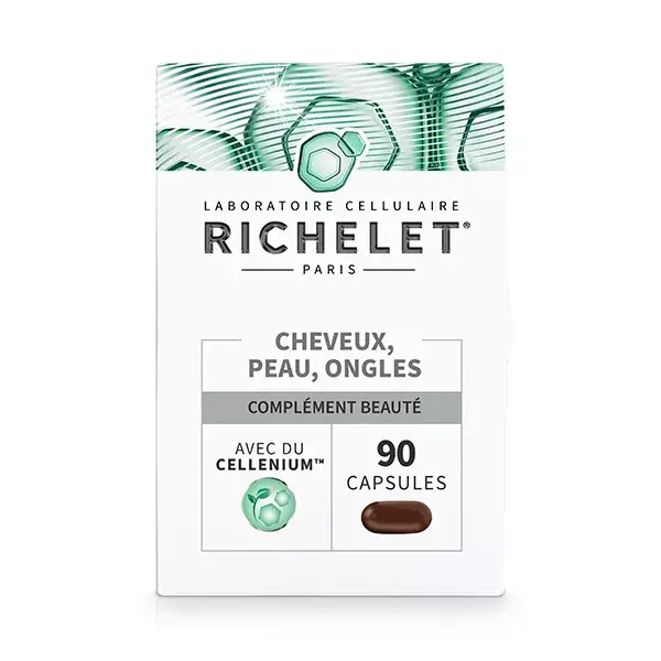 RICHELET Cheveux, Peau, Ongles, Complément Alimentaire, 90 Capsules