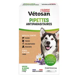 Clement Thekan Vetosan Anti-Puces Anti-Tiques Moyen et Grand Chien 2 pipettes