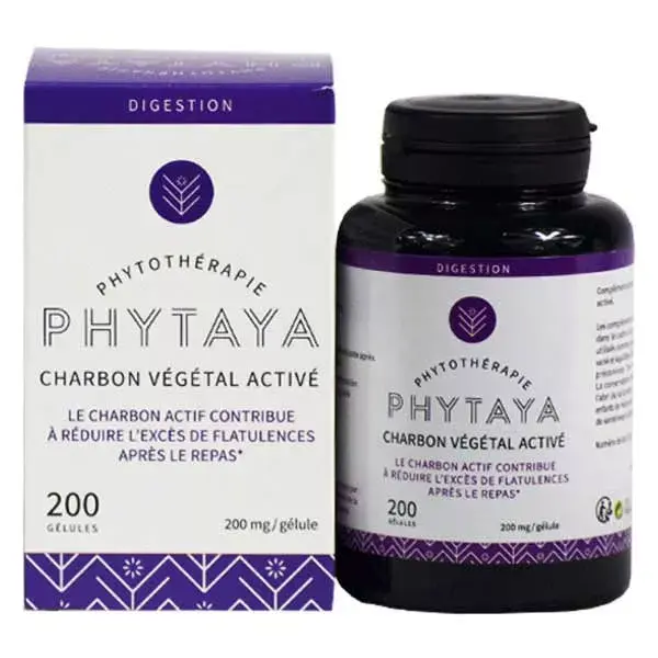 Phytaya Digestion Charbon Végétal Activé 200 gélules