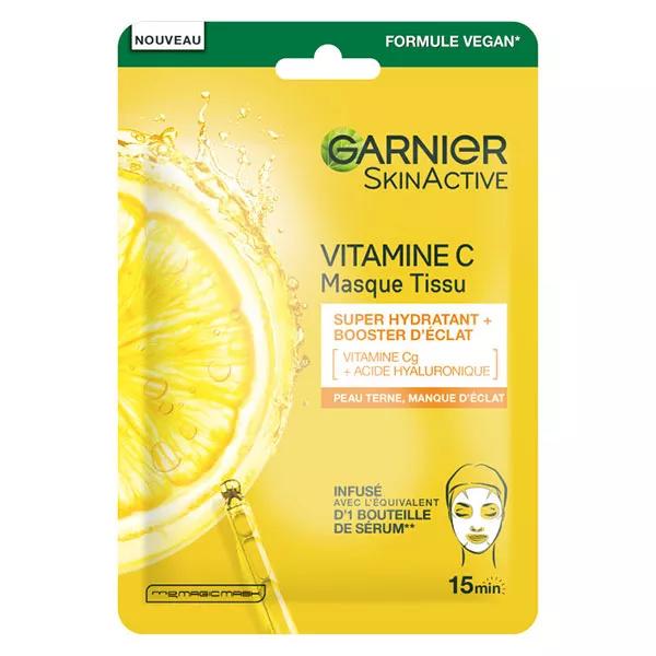 Garnier SkinActive Maschera Tessuto Super Idratante & Booster di Luminoità Vitamina C 28g