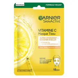 Garnier SkinActive Masque Tissu Super Hydratant & Booster d'Éclat Vitamine C 28g