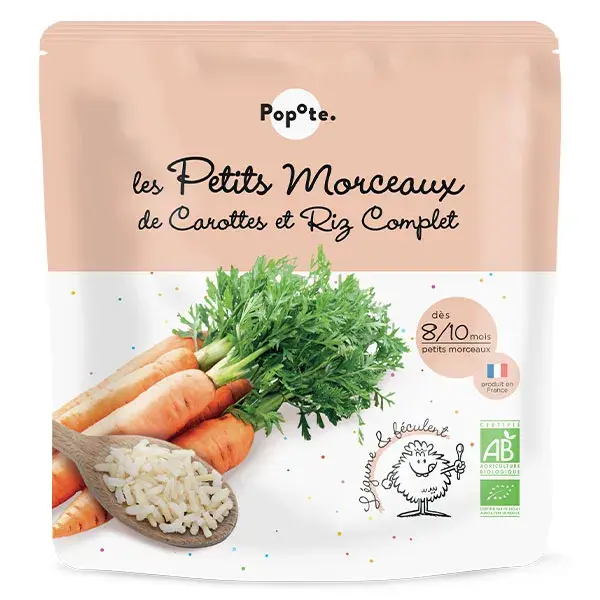 Popote Les Petits Morceaux Carottes Riz Complet 190g