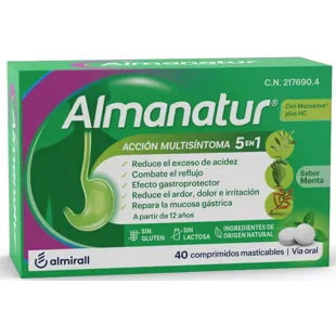 Almanatur 5-in-1 Multi-Symptom Action Mint 40 Chewable Tablets