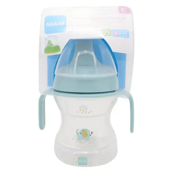 MAM Repas Tasse d'Apprentissage Learn to Drink Cup +6m Ours Bleu 190ml