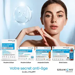 GRANIONS - Collagene Marin Poudre Beauté SUBLIMLIFT - Goût Cerise - 10 sachets