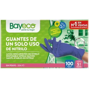 Bayeco Nitrile Gloves Blue Size S 100 units