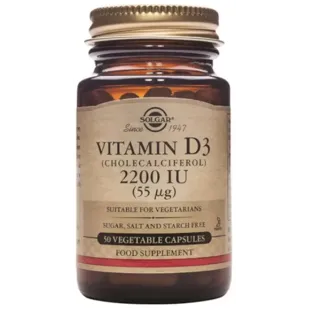 2200 UI Solgar vitamine D3 (cholécalciférol) 50 c