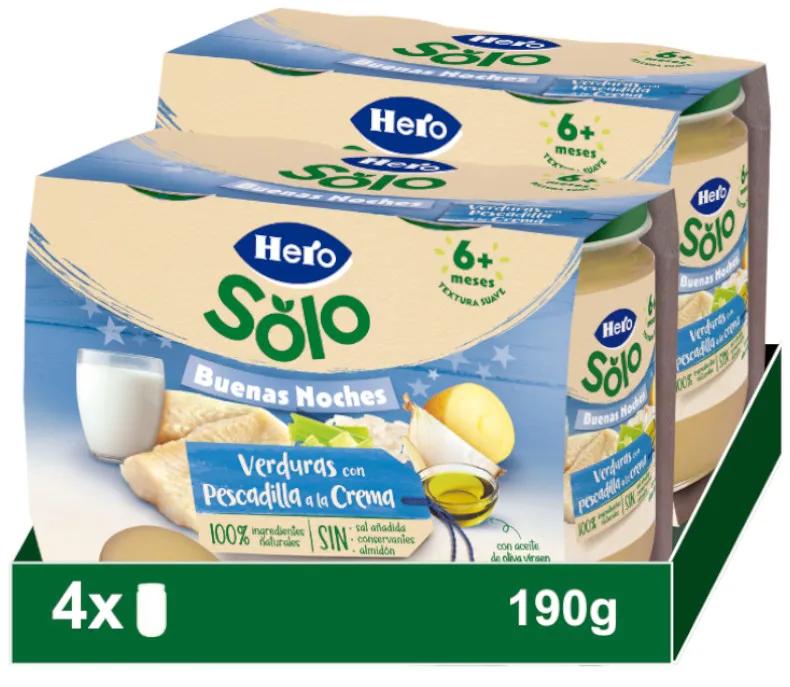 Hero Babypotjes Hero Buenas Noches Groenten met Wijtingcrème +6m 4x190 gr