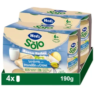 Hero Baby Jars Hero Buenas Noches Vegetables with Creamed Whiting +6m 4x190 gr