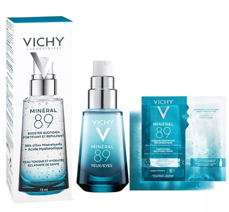 Vichy Mineral 89 Sérum 75ml + Contorno Olhos 15ml + Máscara