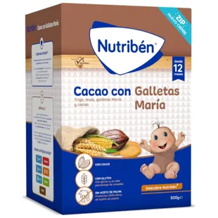 Nutribén Papilla Cacao con Galletas María 500 gr