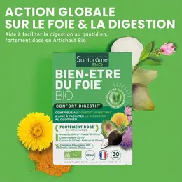 Santarome Bio - Bien-Être du Foie Bio - Confort Digestif - 30 gélules