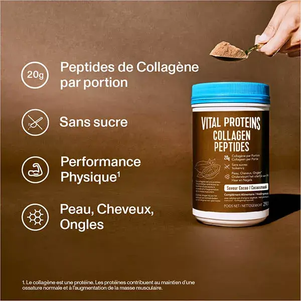 Vital Proteins Collagen Peptides saveur Cacao - Collagène Bovin - 297g