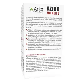 Arkopharma Azinc Adulte Vitalité Vitamines C & E Zinc 120 gélules