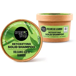 Organic Shop Detoxifying Solid Shampoo Volcanic Ashes And Bamboo 60 gr