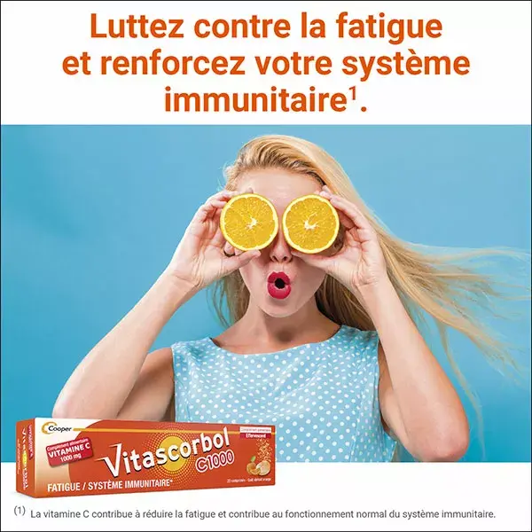 Vitascorbol Vitamine C 1000mg 20 comprimés effervescents