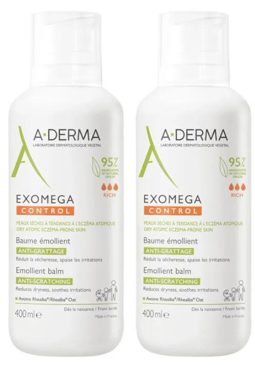 A-Derma Exomega Control Baume Émollient 2x400 ml