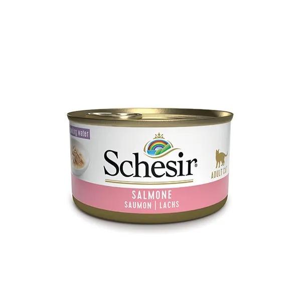 Schesir Salmone Al Naturale Lattina Cibo Umido Gatto Adulto 85 G