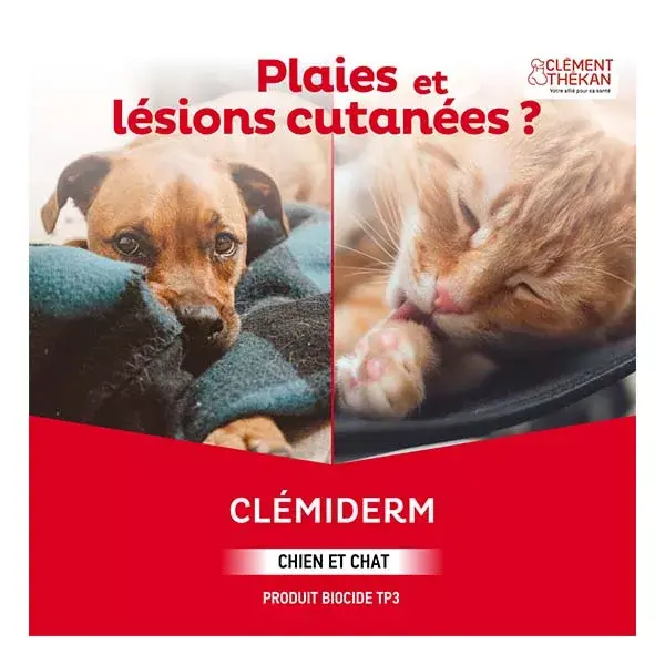 Clément Thékan Clémiderm Désinfectant de la peau pour tous animaux 150 ml