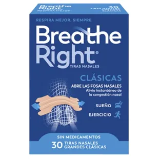 Breathe Right Tiras Nasales Clásicas Grande 30 uds