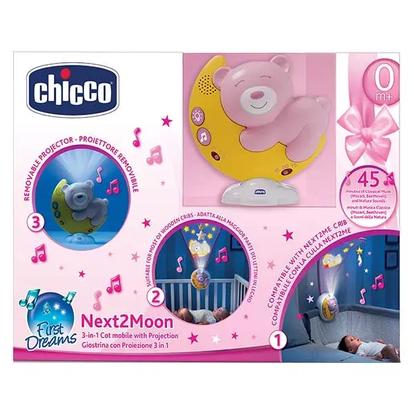 Chicco Jouet Veilleuse First Dreams Mobile Next2Moon +0m Rose