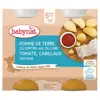 Babybio Repas Midi Pot Pomme de Terre Tomate Cabillaud +6m Bio 2 x 200g