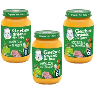 Gerber Organic Jar of Vegetables with Beef +6m 3x190 gr