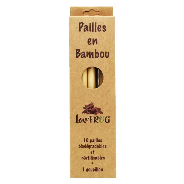 Lov'FROG Pailles en Bambou 10 unités + 1 Goupillon