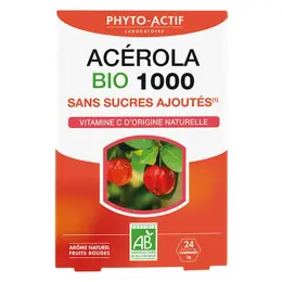 Phyto-Actif Acérola Bio 1000 Sans Sucres 24 comprimés