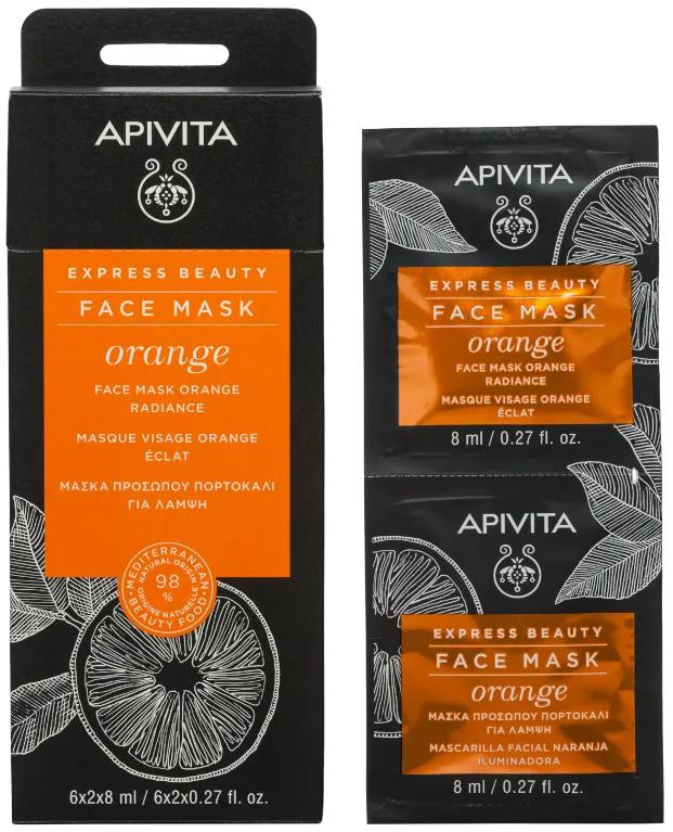 Apivita Express Beauty Revitalisierende Maske mit Orange 2x8ml