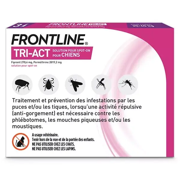 Frontline Tri-Act Chiens L 20-40 kg 3 Pipettes
