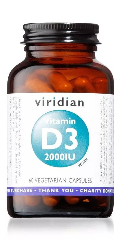 Viridian Vitamina D3 Vegana 2000 IU 60 Cápsulas