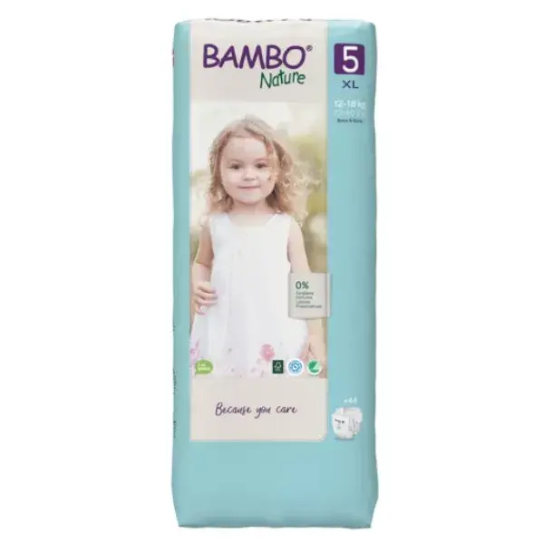Bambo Nature Couche Taille 5 12-18kg Tall Pack 44 unités