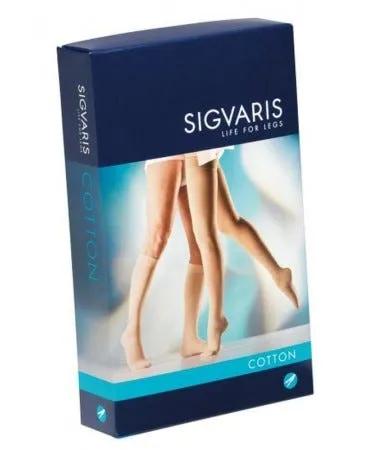 Sigvaris 504 AF Collant Mezza Coscia Autoreggente Compressivo Punta Aperta Colore Beige Taglia 4 M Corto Plus