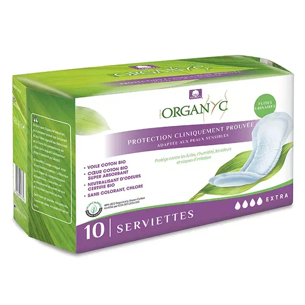 Organyc Urinary Leakage Flux Extra Organic Cotton Towel 10 units