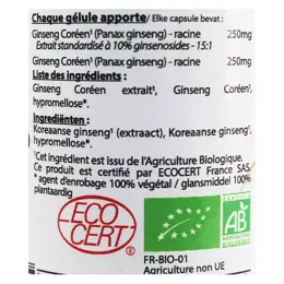 Vit'all+ Ginseng Panax 500mg Bio 60 gélules végétales