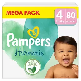 Pampers Harmonie Couches Taille 4 80 Couches 9kg - 14kg Protection Douce Pour La Peau